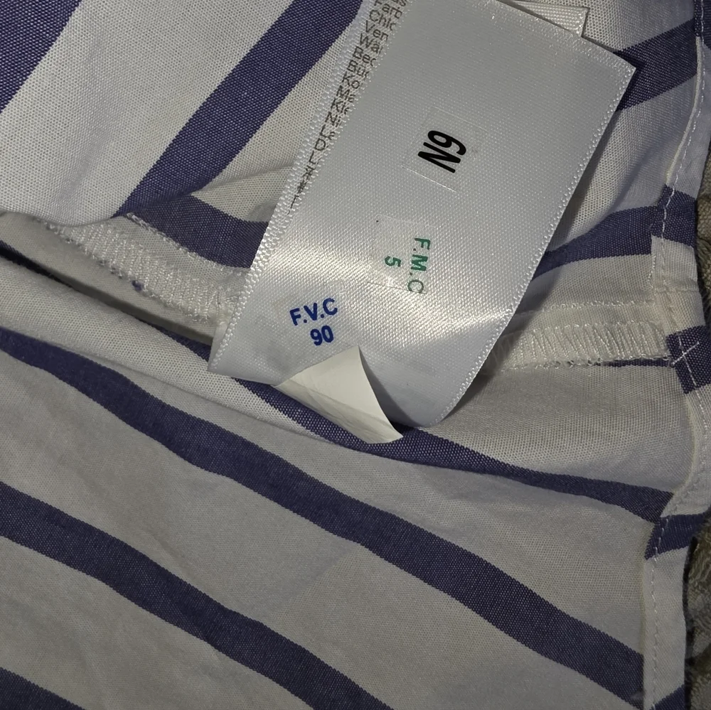 J Crew Shirt Womens Small Button Up Blue White Cotton Stripe Casual Size Small